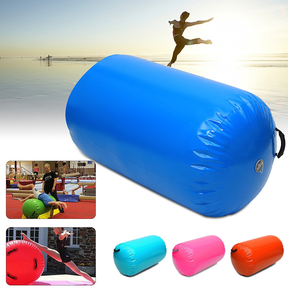 25.5x39.3inch Inflatable Airtrack Home Roller Small Airtrack Gymnastics Mat Cylinder Gym Training - Orange - Image 2