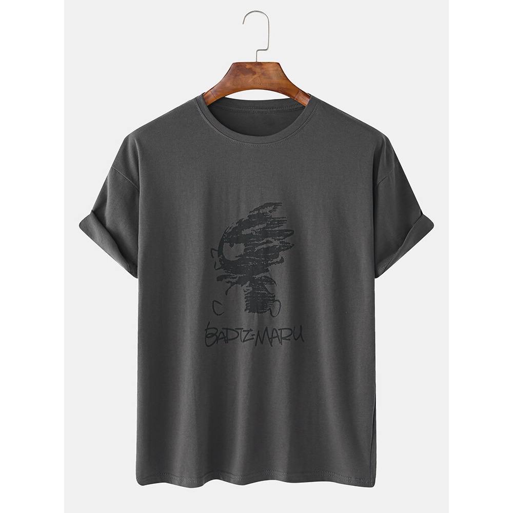 Mens Fashion Crew Neck Breathable Short Sleeve Summer T-Shirts - White M