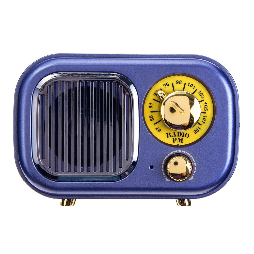 M-205BT Portable Retro Radio bluetooth Speaker MP3 Player FM Raido TF Card U Disk AUX Mini Raido Speaker - Blue - Image 2