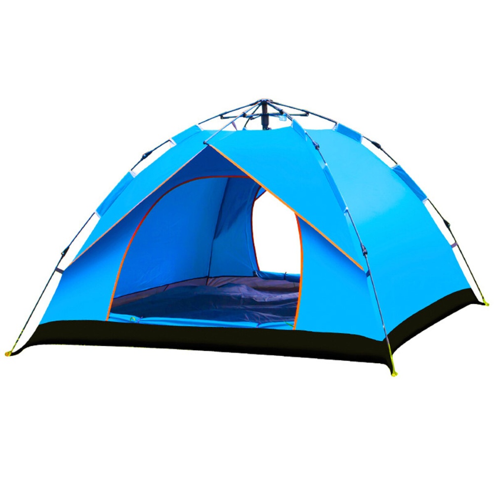 IPRee® 3-4 People Waterproof Camping Tent 210T PU Fabric UV Protectionof Tent for Outdoor Travel Hiking - Sky Blue - Image 2