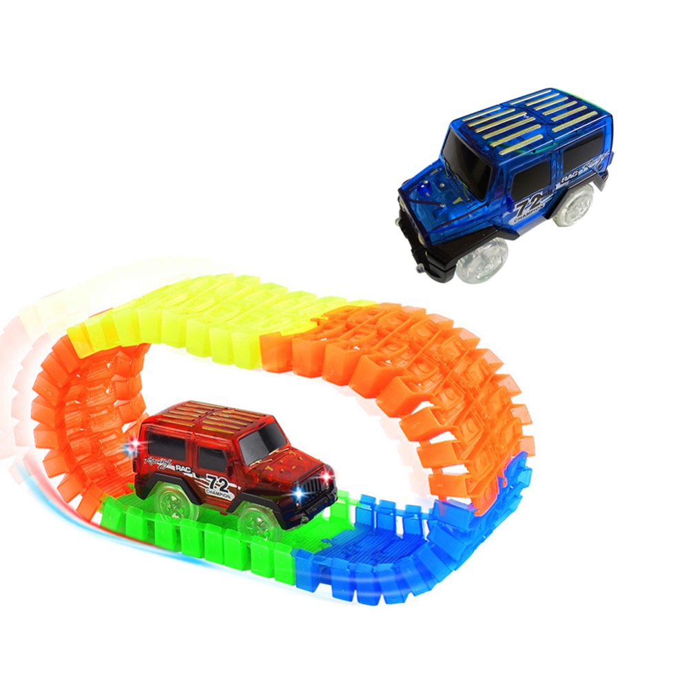 Luminous Trolley Electric Led Track Car Children Model Toy (excluding Track) Random Color