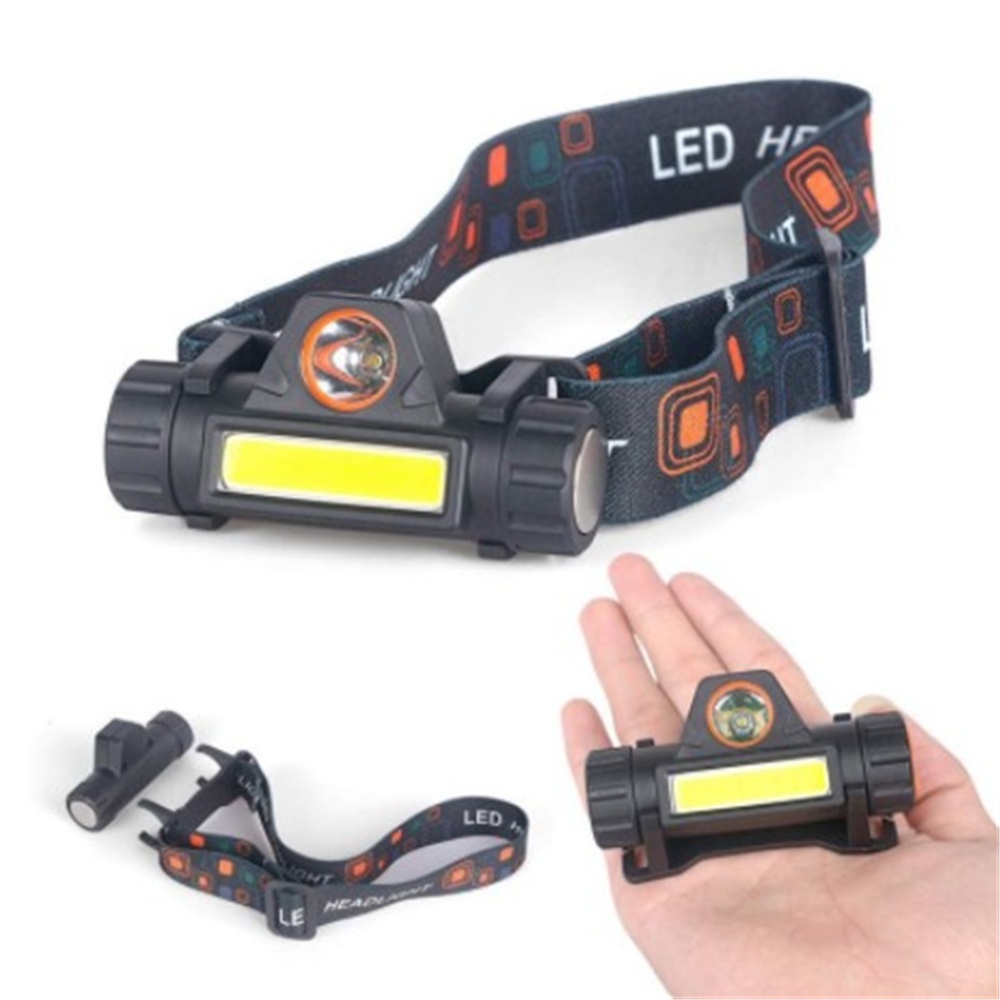 Led Xpe+cob Headlight USB Rechargeable Headlamp Head Torch Outdoor Waterproof Camping Light Photo Color