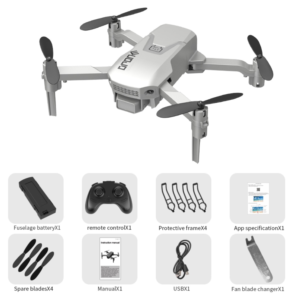 H1 Mini Remote Control Drone Arms Foldable Portable 2.4GHz RC Quadcopter White 4k - Image 2