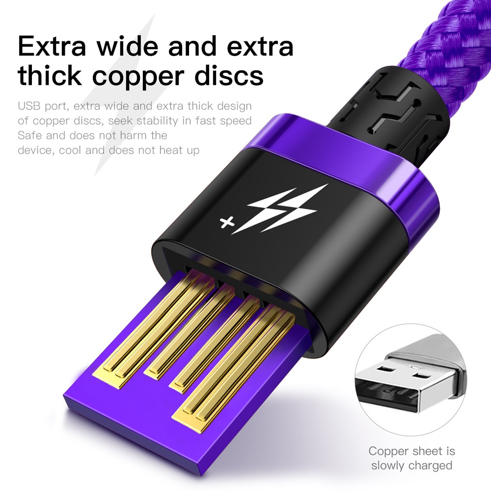 Original BASEUS Purple Gold Red HW Flash Charge Cable USB for Type-C 40W 1m Black gold_Black gold - Image 2