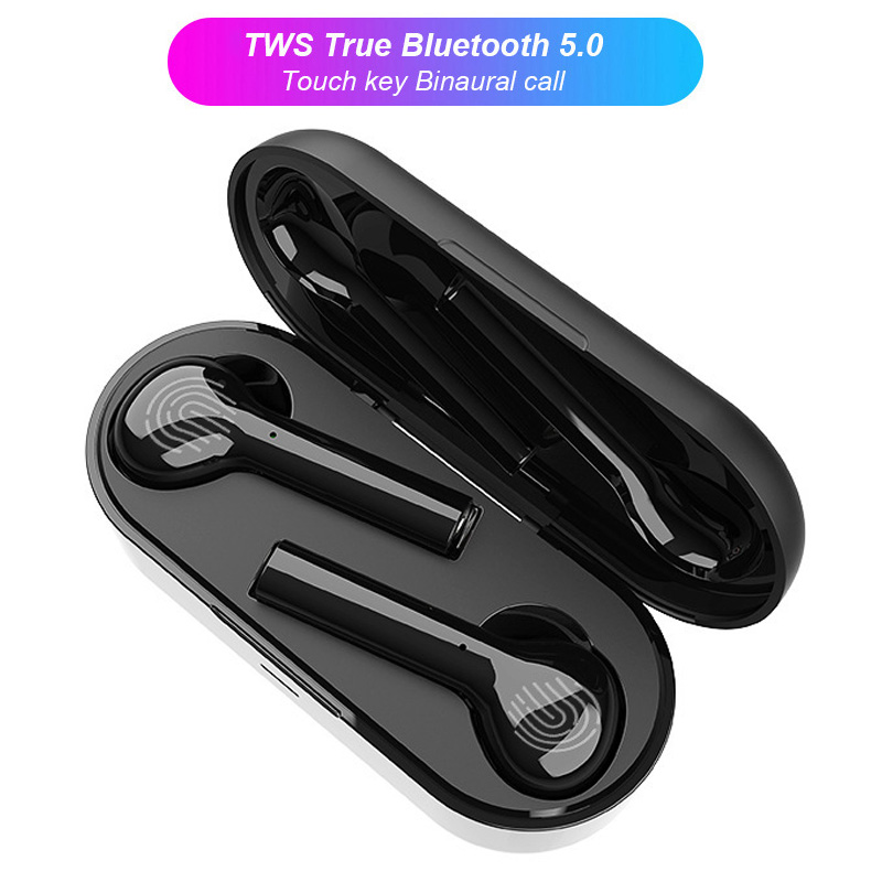 TWS JS18 Bluetooth 5.0 Earphone - Noir - Image 2