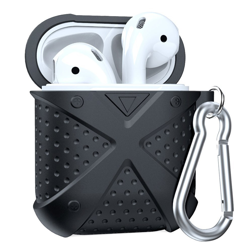 Boîtier d'oreille en silicone AirPods - Noir