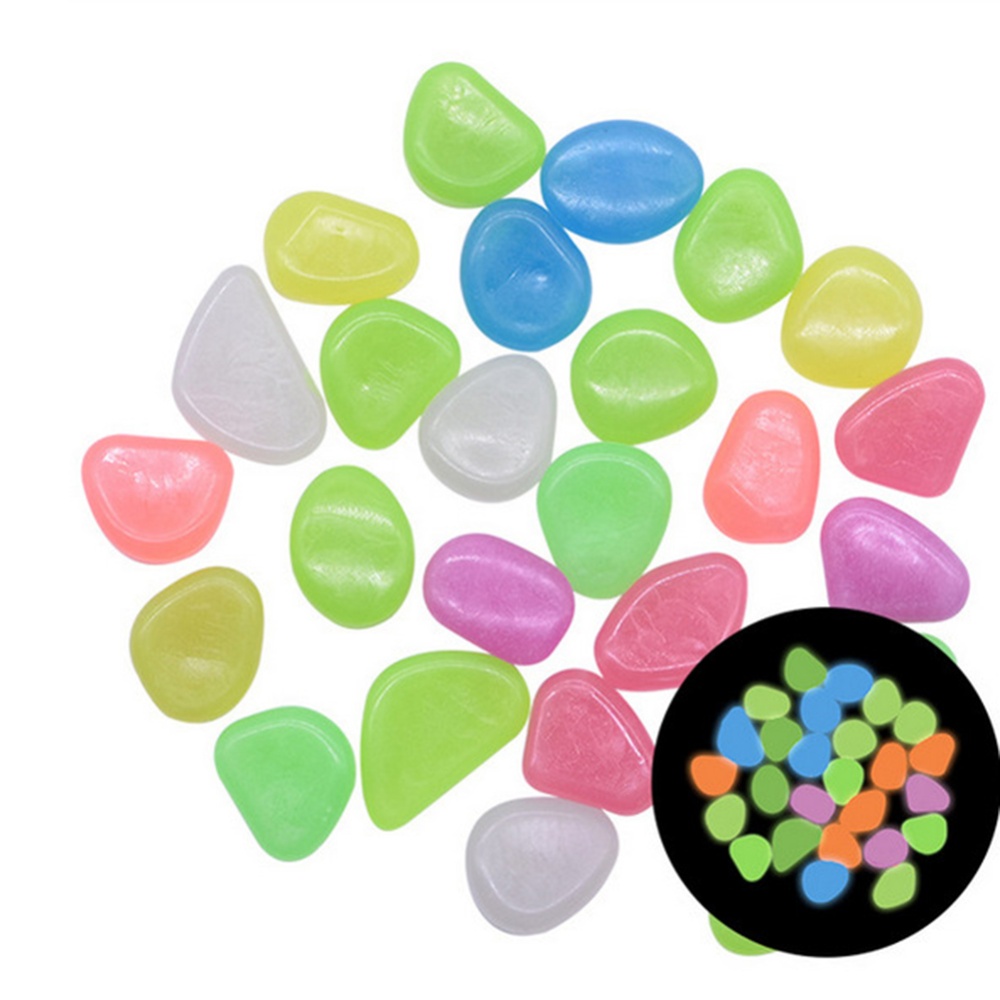 100pcs Glow In The Dark Garden Pebbles Stones For Yard Walkways Decor Luminous color - Image 2