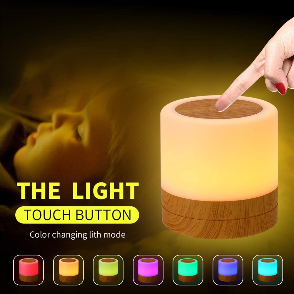 Table Lamp Color Changing RGB Night Light with Remote Control Touch Sensor Bedside Lamps - Image 2