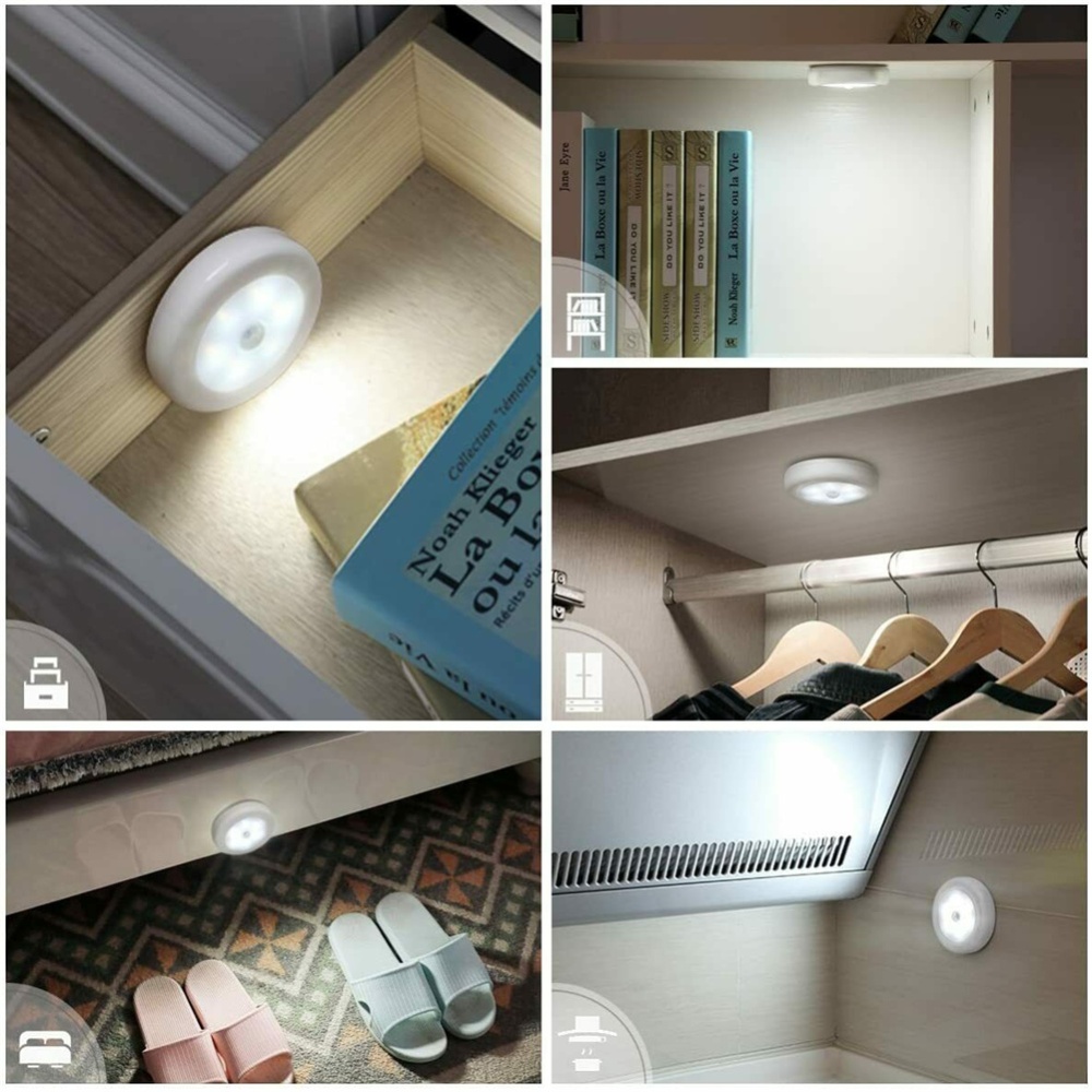 6led Round Closet Light Infrared Sensor Night Home Decoration Lamp for Bedside Corridor Balcony - Image 3