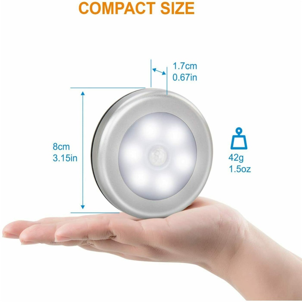 6led Round Closet Light Infrared Sensor Night Home Decoration Lamp for Bedside Corridor Balcony - Image 2