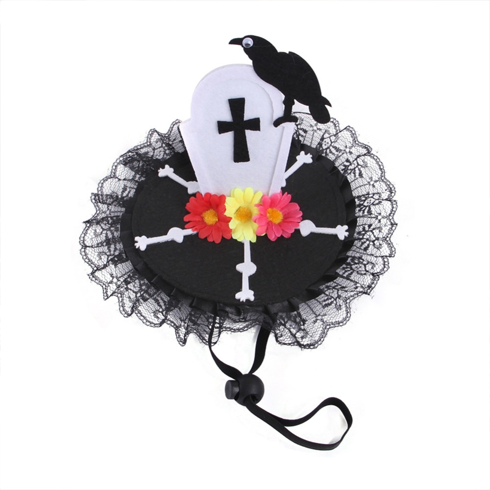 Halloween Hat For Dogs Cats Skull Cross Print Headgear Pet Supplies Cross_One size