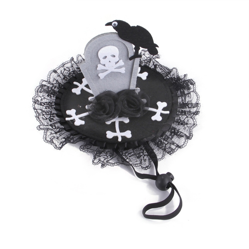 Halloween Hat For Dogs Cats Skull Cross Print Headgear Pet Supplies Skeleton_One size