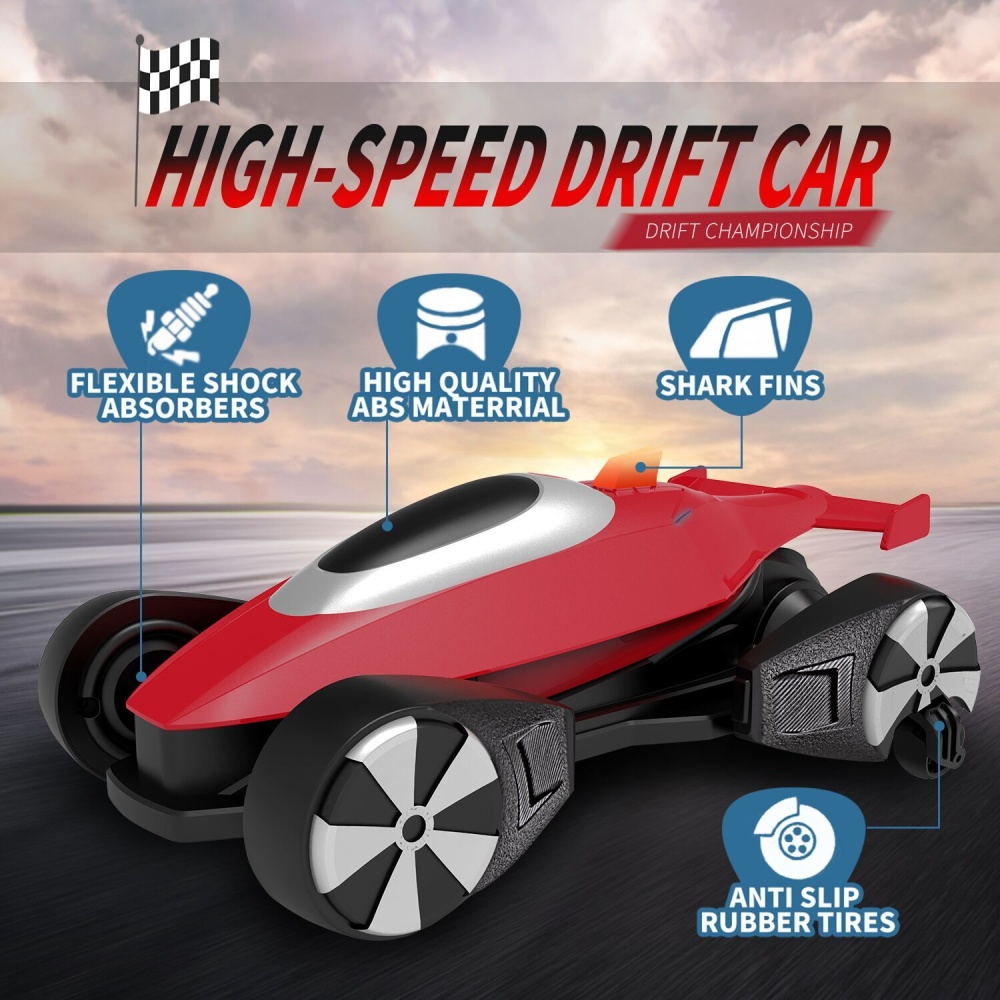 P-912 Drifting Remote Control Car Lateral Stunt 360 Degree Light Rotating Drift Toy 2 battery - Image 2