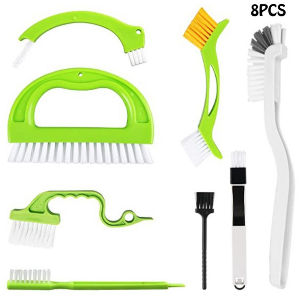 8 Pack Of Cleaner Brush Household Cleaning Brushes Deep For Shower Room Kitchen green - Image 3