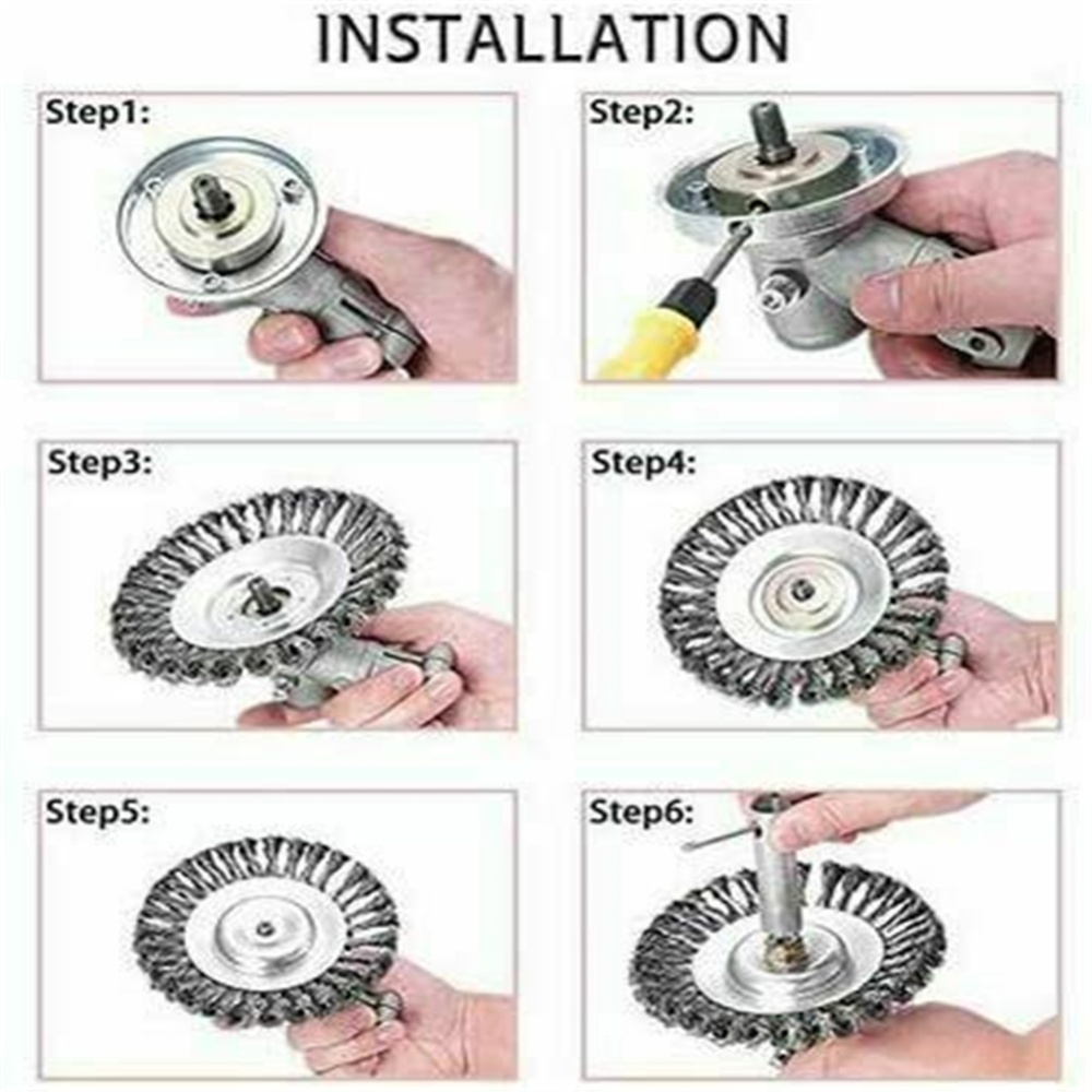 6-inch Lawn Mower Trimmer Head Wire Pruner With Adapter Accessories Garden Cleaning Tool 5-piece set - Image 2