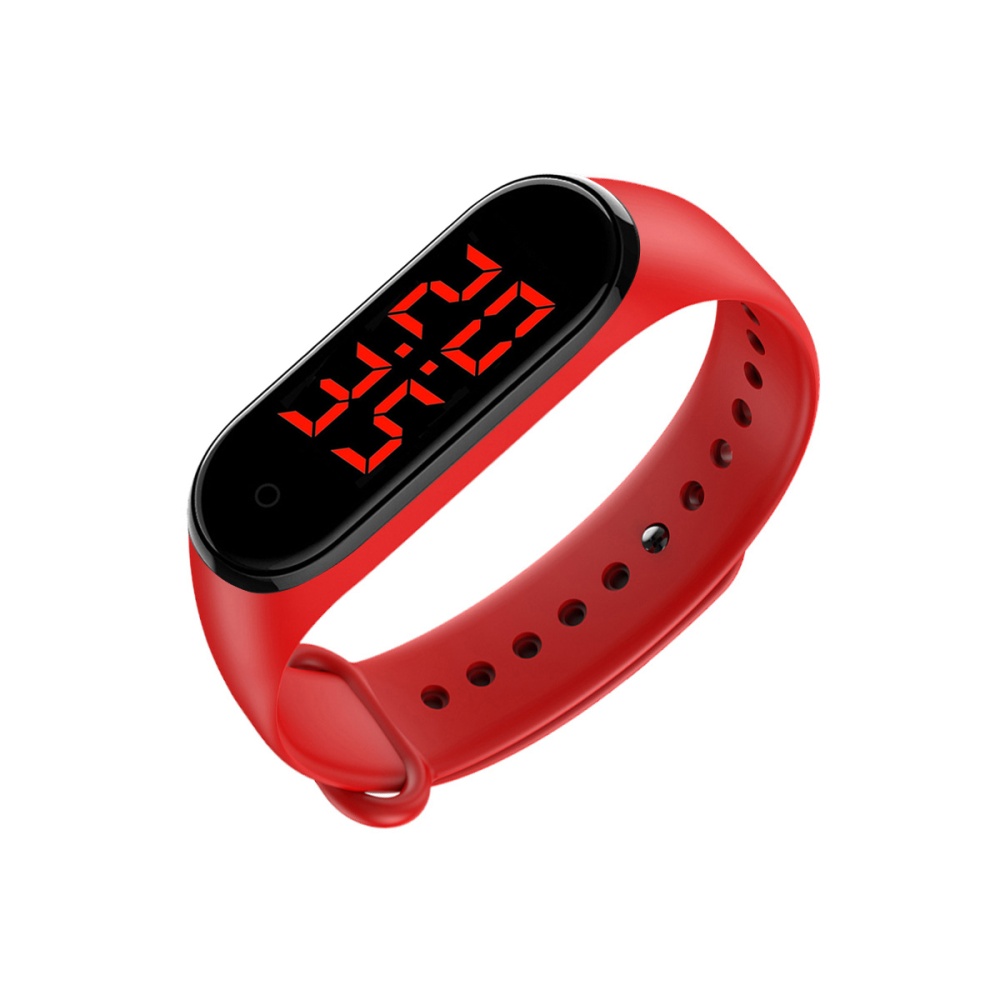Smart Band LED Display Body Temperature Measurement Touch Screen Bracelet red_Boxed