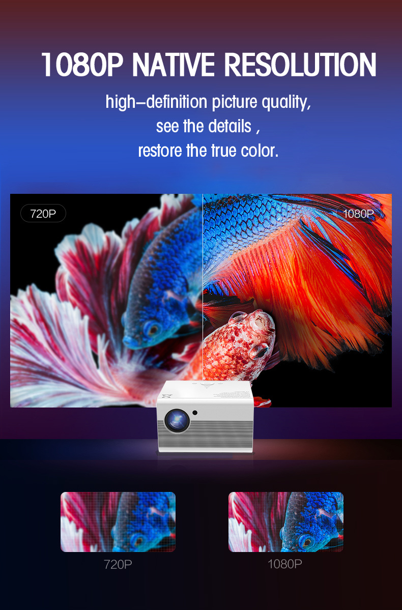 T10 Full HD 1080p Led Projector 7200 Lumens Miracast Wifi Mirroring - Image 3