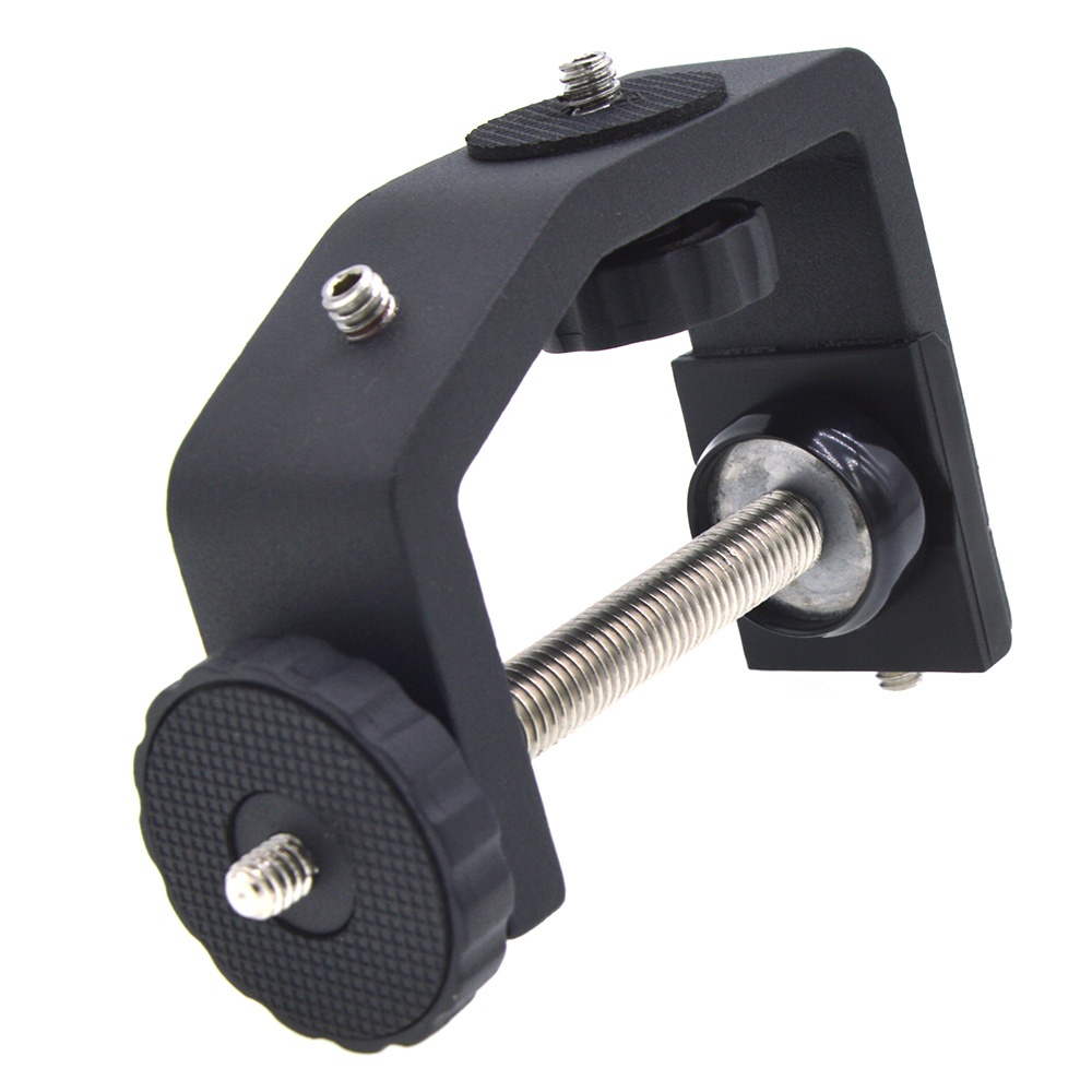 Metal Heavy Duty Photo Studio Light Stand C Clamp U Clip Bracket Large Size with 1/4"" Srew black - Image 2