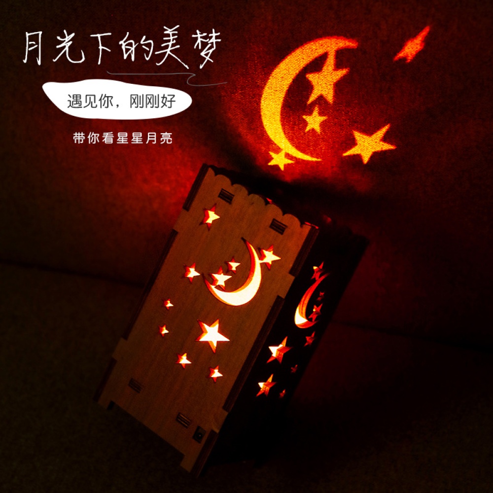 7Colors Night Light Moon Stars Hollow Out USB Projection Lamp for Decoration Colorful - Image 2