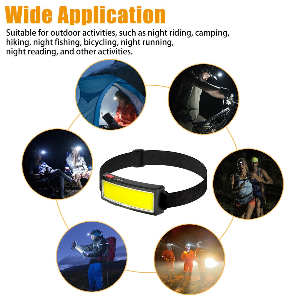 Cob Led Headlight 3000lm Waterproof USB Rechargeable Flashlight Torch BL-SLG14 - Image 2