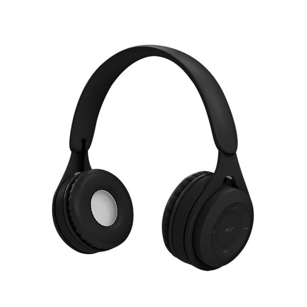 Bluetooth Wireless Headphones Macaron Color Hifi Music Auto Pairing Earphones Can Inserted TF Card Headsets black