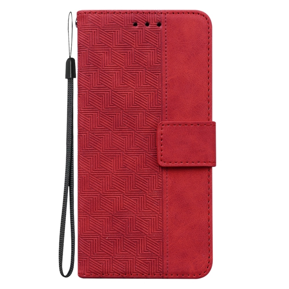 For iPhone 14 Pro Geometric Embossed Leather Phone Case(Red) - Image 2