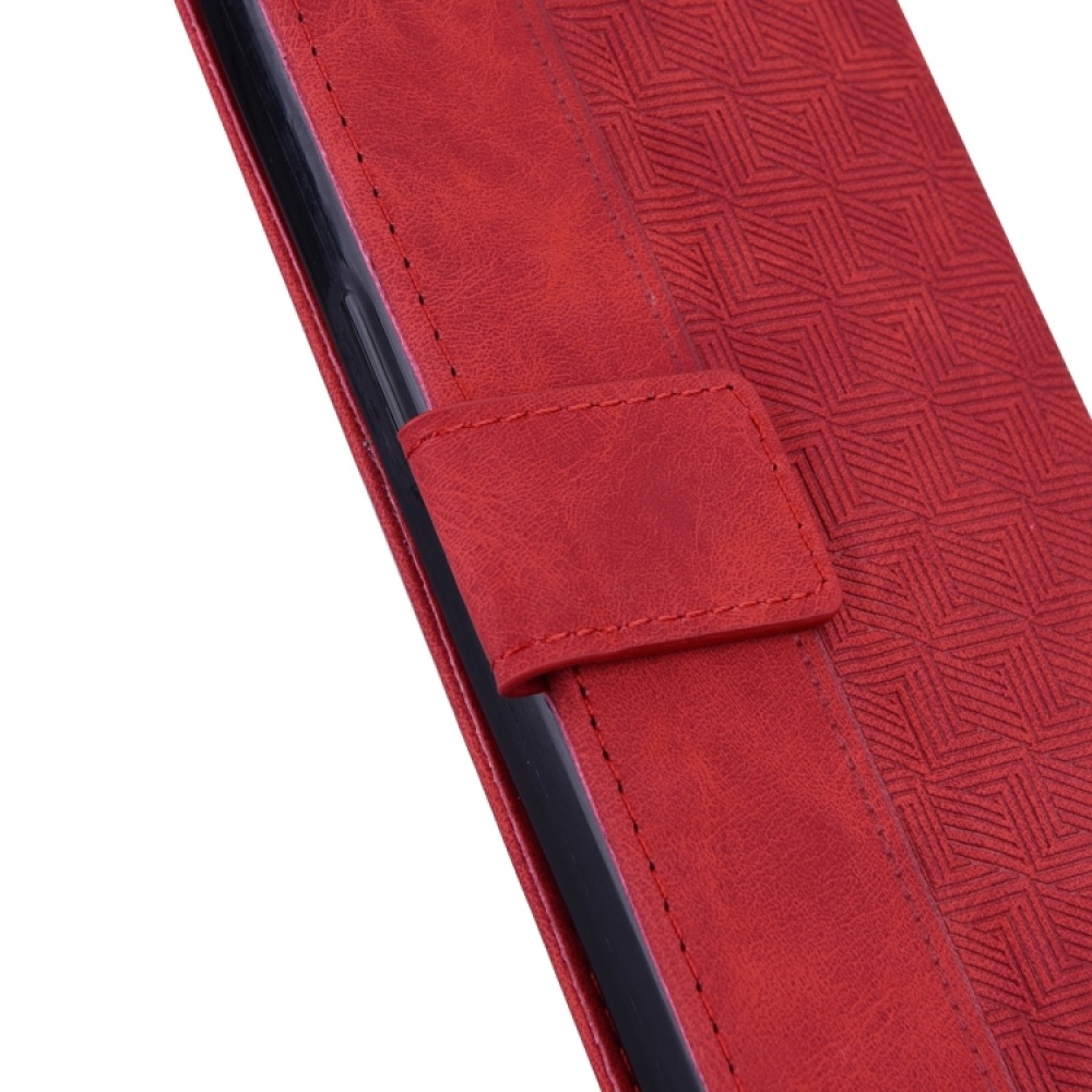 For iPhone 14 Pro Geometric Embossed Leather Phone Case(Red) - Image 3