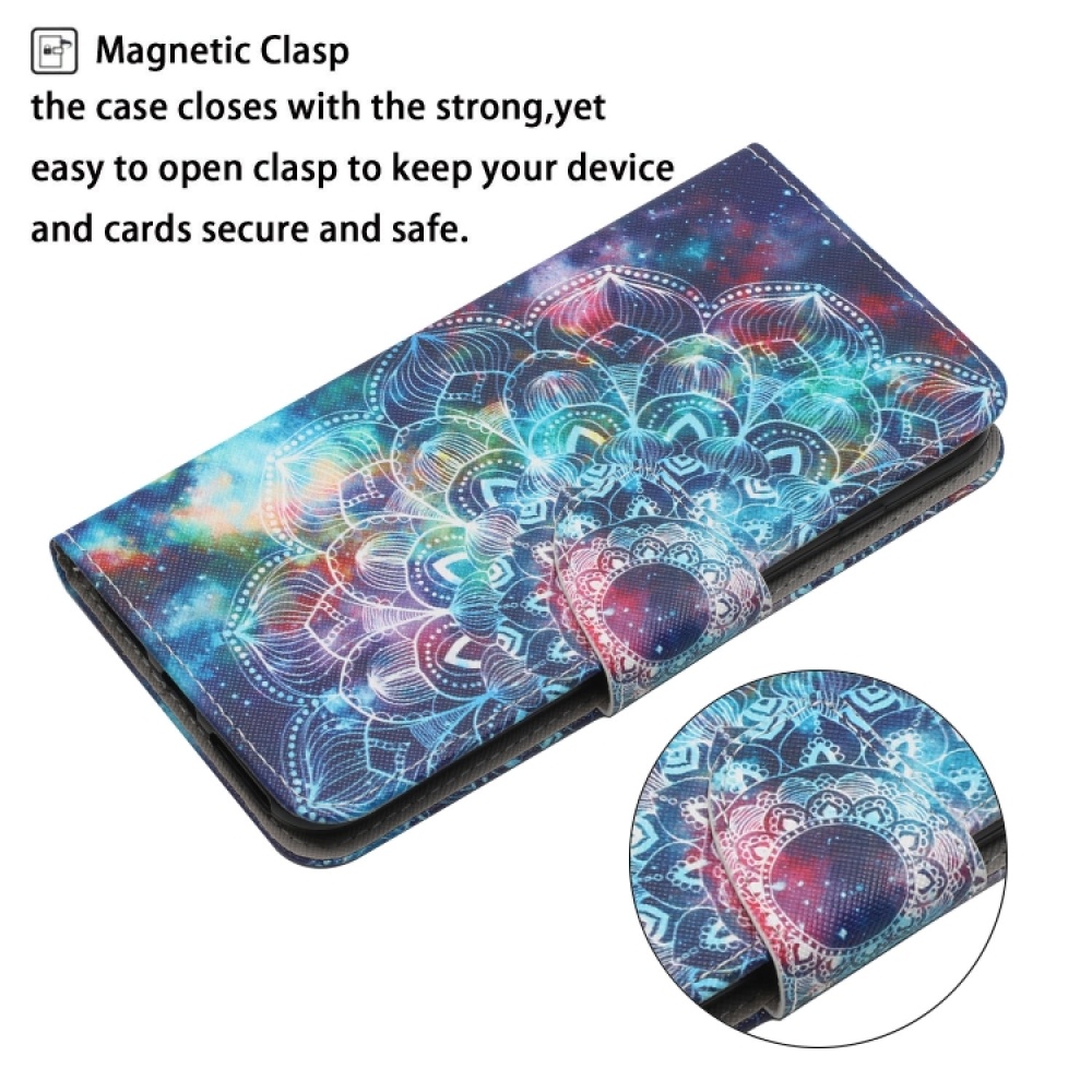 For iPhone 14 Pro Max 3D Colored Drawing Flip Leather Phone Case (Star Mandala) - Image 3