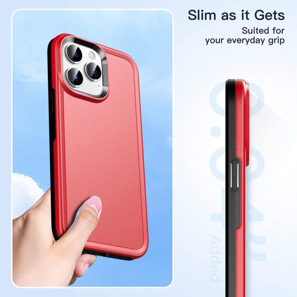 For iPhone 14 Pro Double Solid Color Armor Phone Case(Red) - Image 2