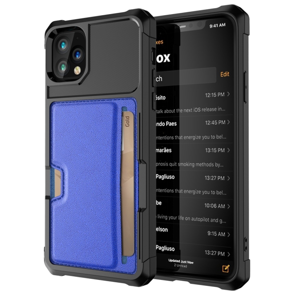 For iPhone 11 Pro Max ZM02 Card Slot Holder Phone Case (Blue) - Image 2