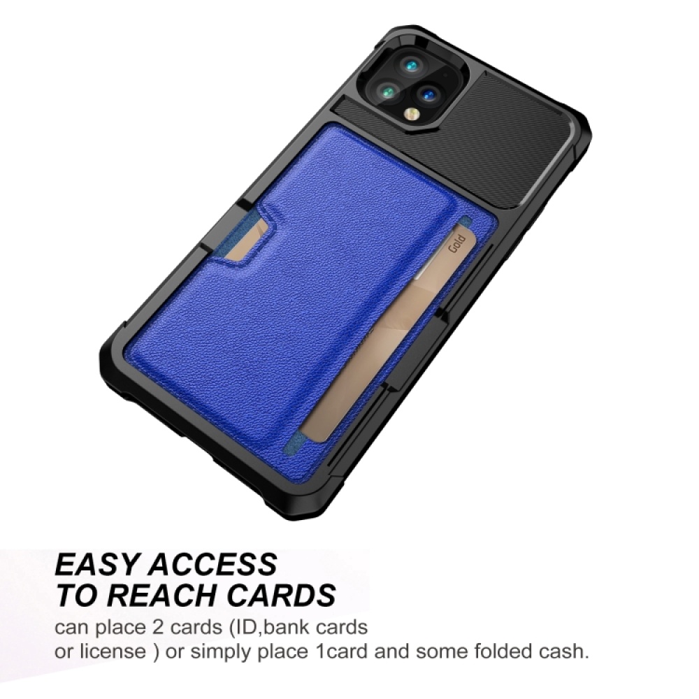 For iPhone 11 Pro Max ZM02 Card Slot Holder Phone Case (Blue) - Image 3