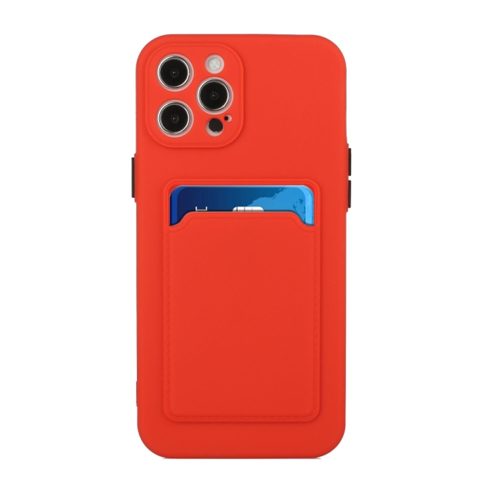 For iPhone 14 Pro Max Card Slot Design Shockproof TPU Phone Case(Red) - Image 2