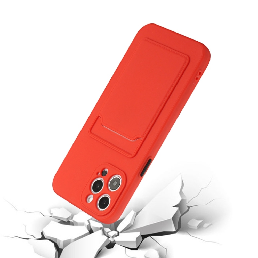 For iPhone 14 Pro Max Card Slot Design Shockproof TPU Phone Case(Red) - Image 3