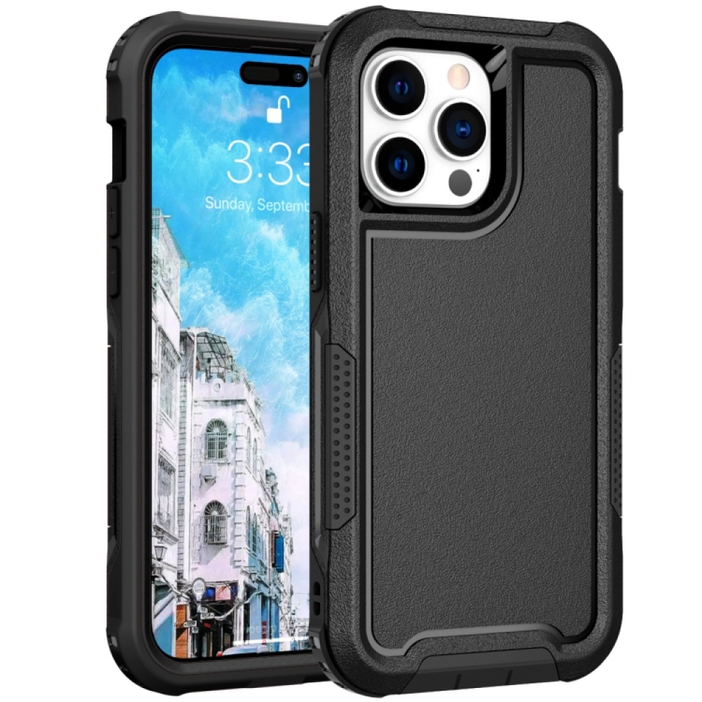 For iPhone 14 Pro Max 3 in 1 Soft TPU and Hard PC Phone Case(Black) - Image 2