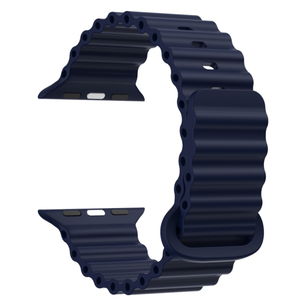 Silicone Watch Band For Apple Watch Series 8&7 41mm / SE 2&6&SE&5&4 40mm / 3&2&1 38mm(Blue) - Image 2