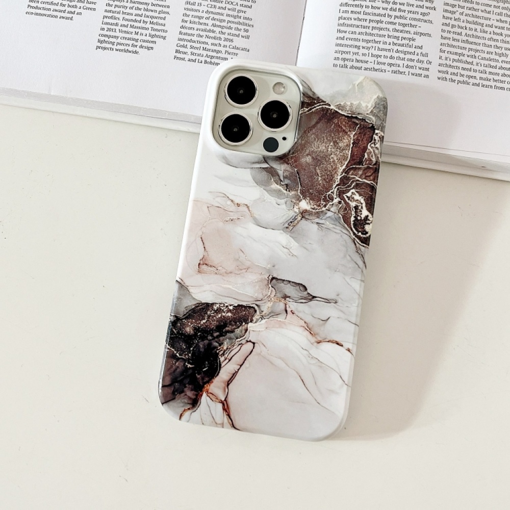 For iPhone 12 Pro 2 in 1 Detachable Marble Pattern Phone Case(Black White) - Image 2