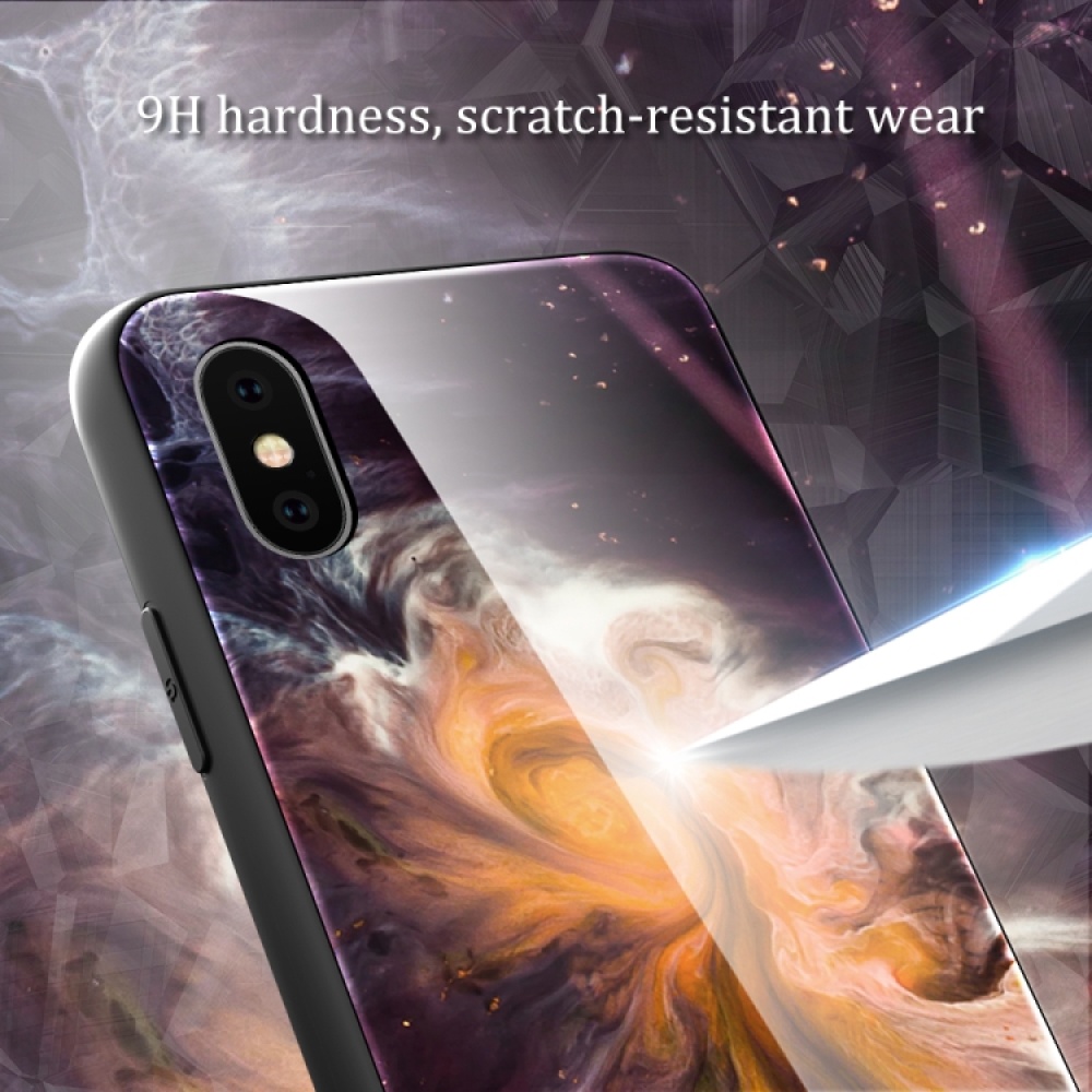 For iPhone X Marble Pattern Glass Protective Case(DL07) - Image 3