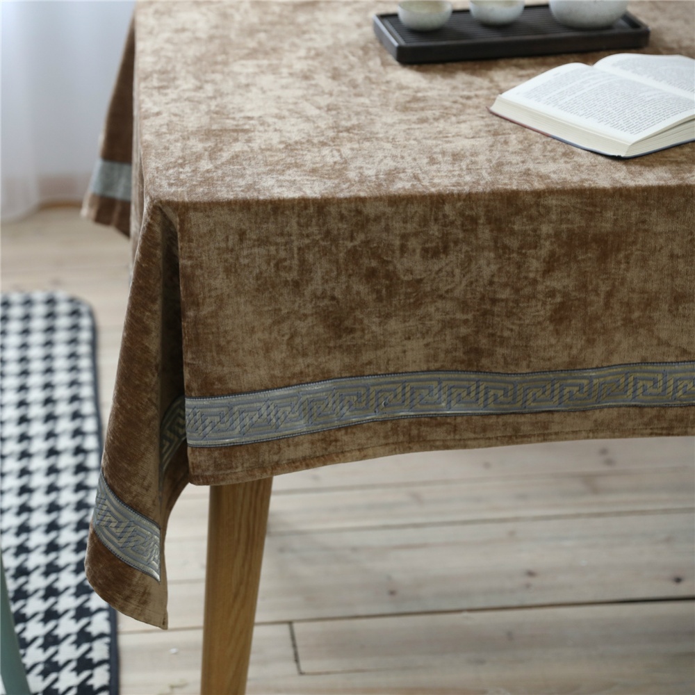 Cotton Linen Flannel Table Cloth For Indoor Outdoor Decorative Cover 130*130cm