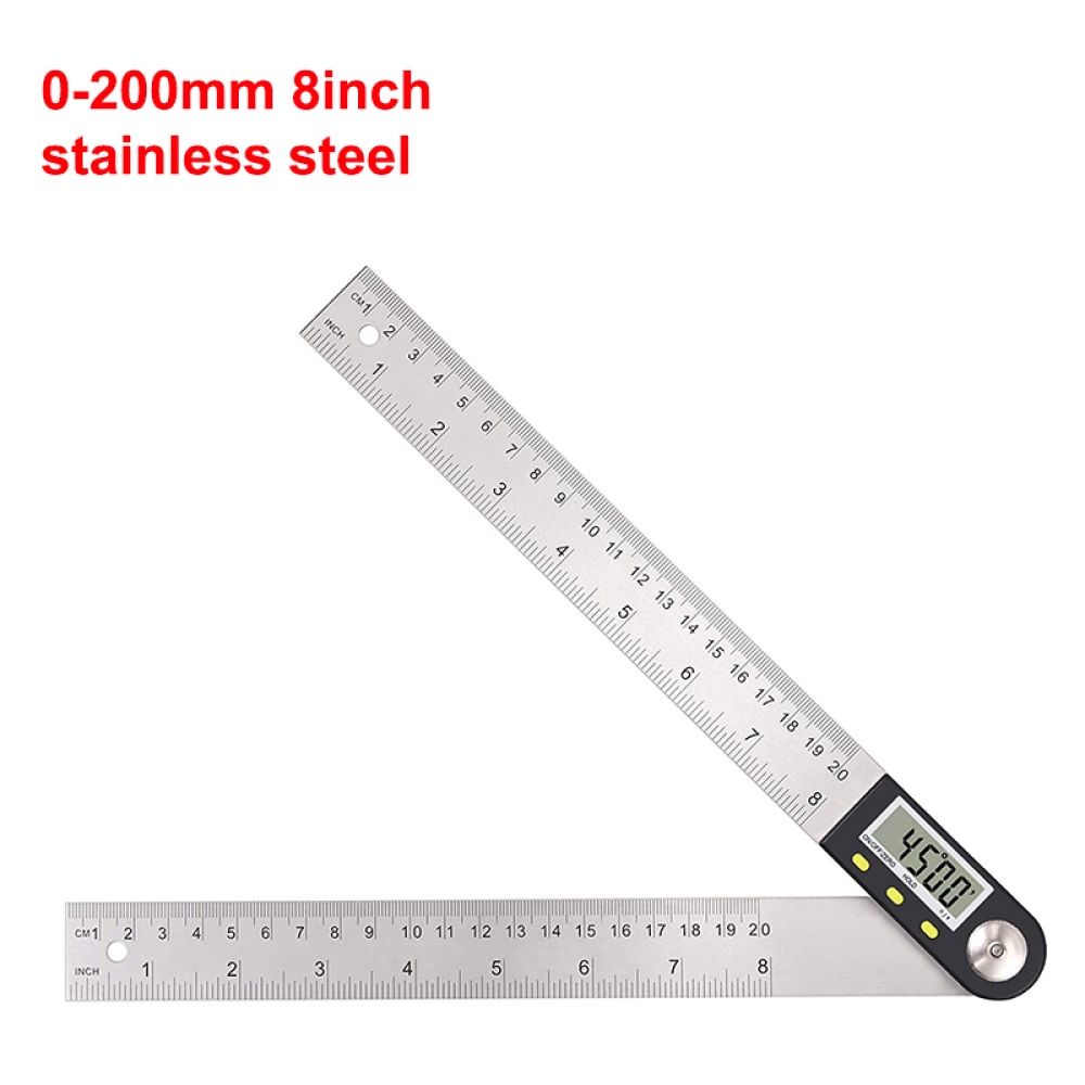 Digital Angle Ruler With Lcd Display Stainless Steel Measurement For Woodworking Home Work Craftsman ruler 200mm