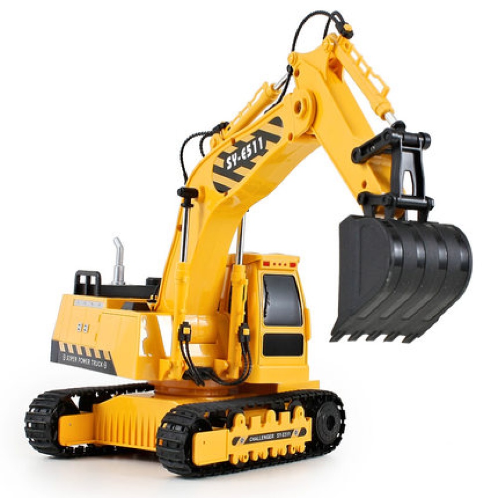 RC Truck Excavator Construction Digger Wireless Bulldozer Remote Control Alloy Birthday Gift yellow - Image 2