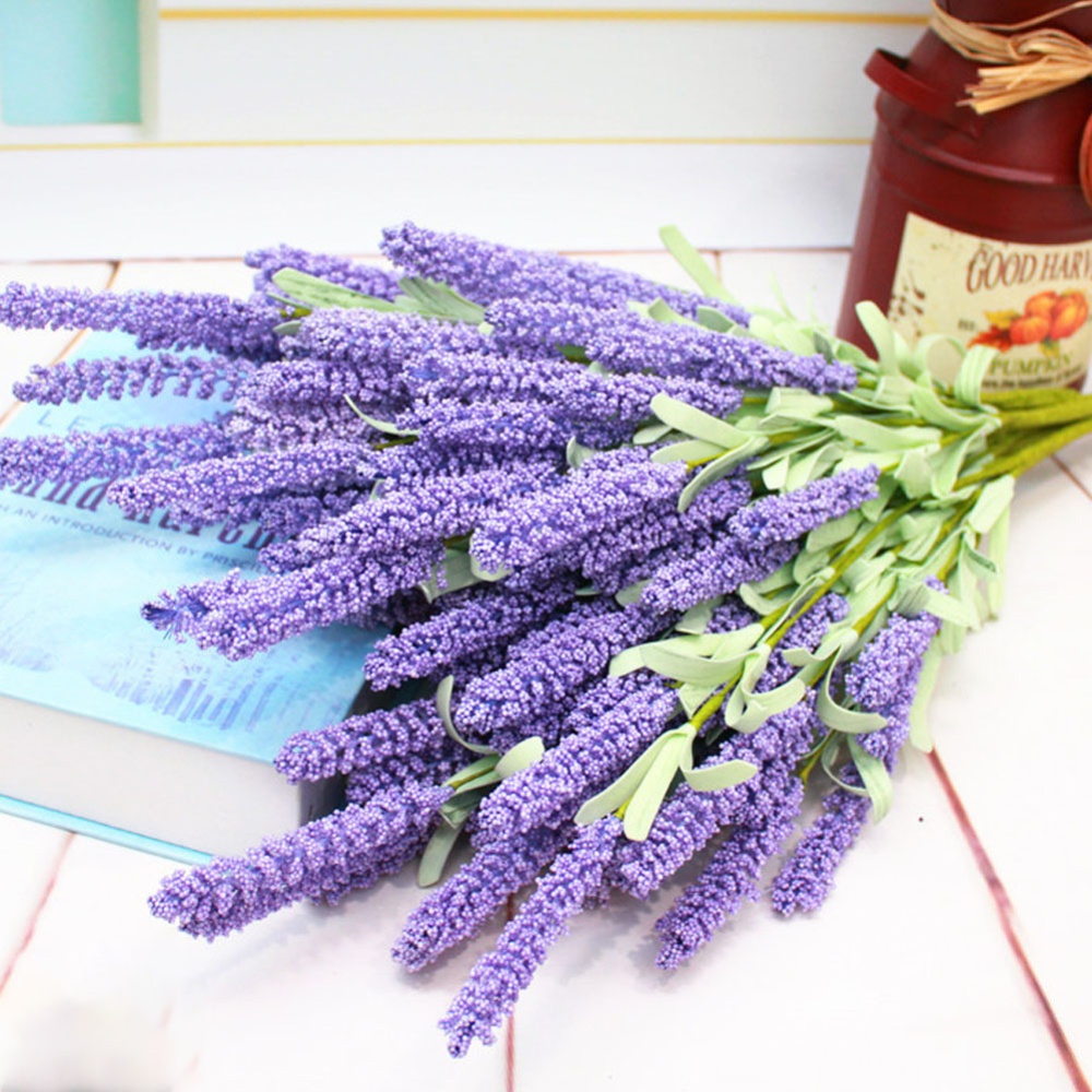 Simulate Lavender Bouquet Artificial Flower Home Wedding Decoration (12 Head per Bouquet) light Purple