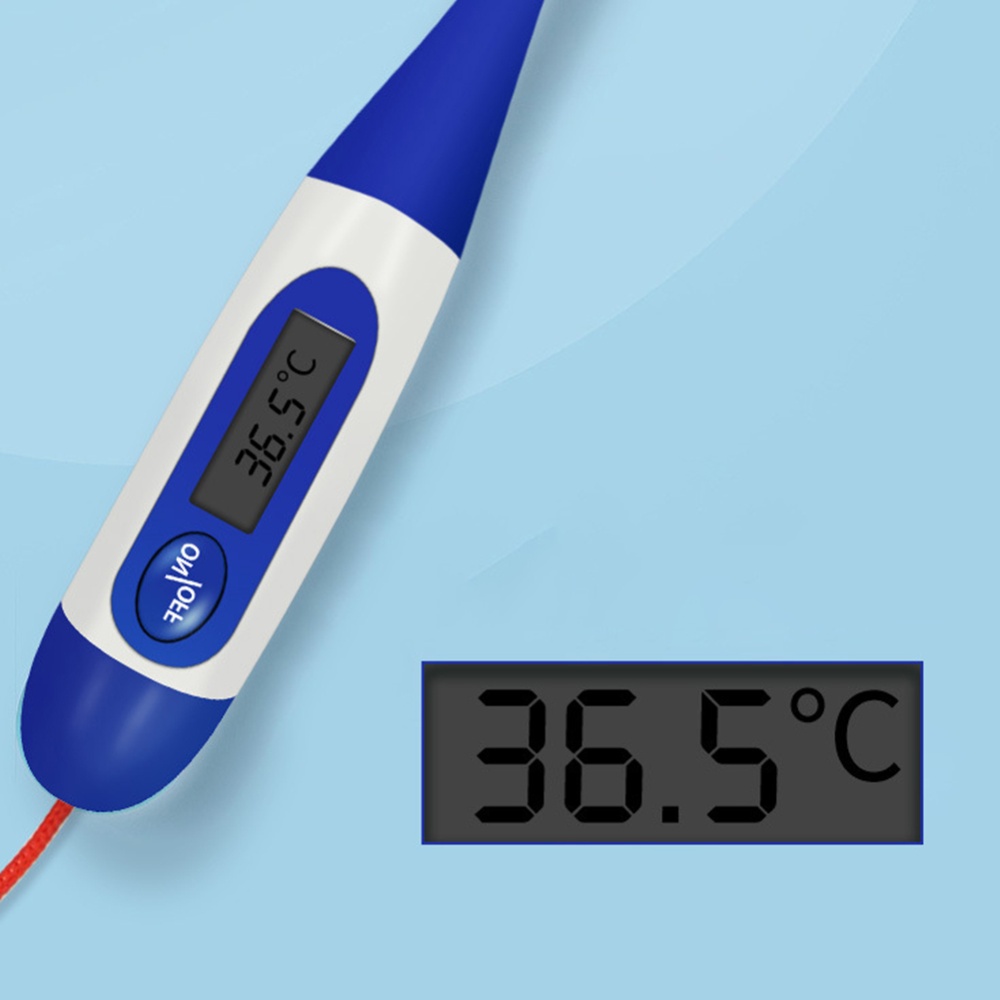 Veterinary Electronic Thermometer Lcd Screen Soft Head With Ntc Sensor For Pig Dog Cattle Sheep Cat Blue - Image 3