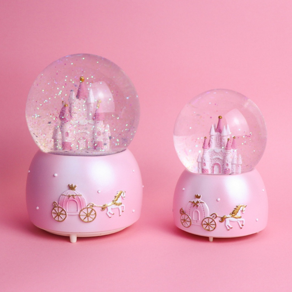 Gifts Snow Ball Music Box Princess Castle Shape Toy for Girls Birthday Valentine Gift Blue castle_Large - Image 2