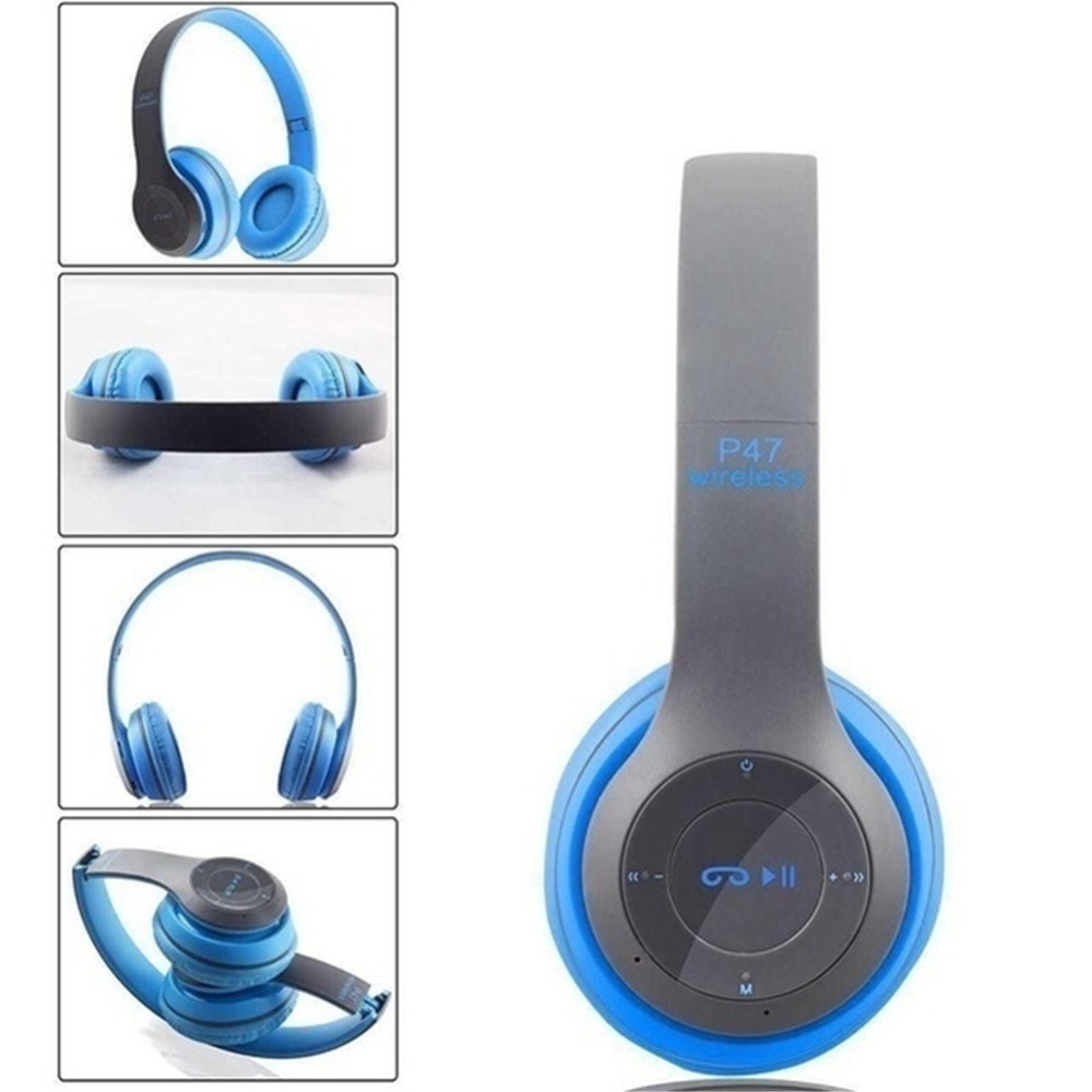 P47 Bluetooth Headset Foldable Wirless Stereo Earphone Support MP3 TF Card With Mic Widely Compatible Headphone Matte white - Image 3