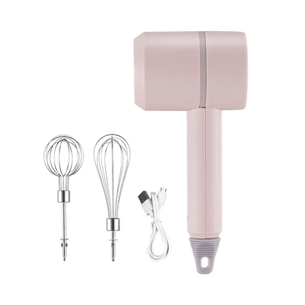 Wireless Electric Food Mixer Mini USB Rechargeable Handheld Egg Beater Baking Hand Household Kitchen Tools Pink
