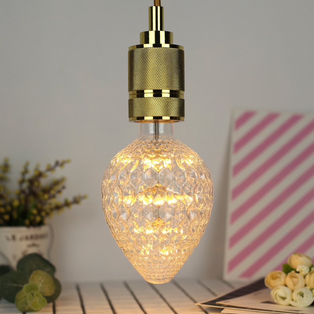 Led Fireworks Lamp Retro Strawberry Shape Light Bulb for Decoration - Image 2