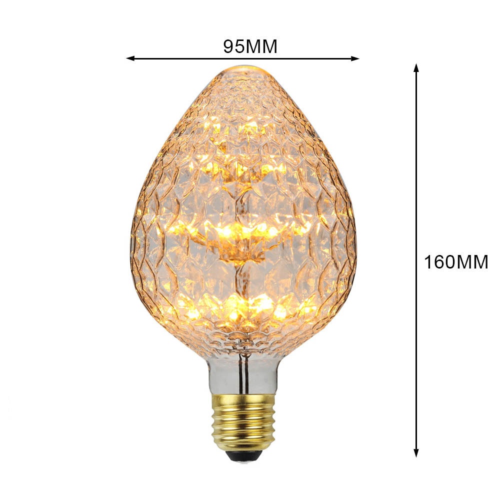 Led Fireworks Lamp Retro Strawberry Shape Light Bulb for Decoration - Image 3