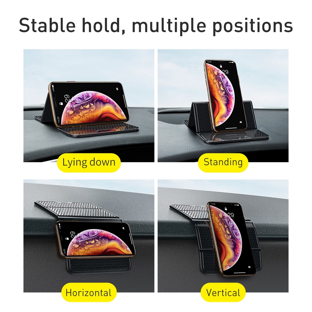 Baseus Multifunctional Folding Universal Anti-slid Sticker Bracket - Black - Image 2