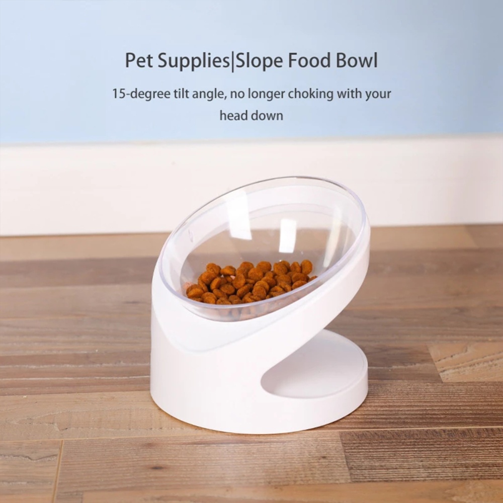 Cat Dog Pet Bowl Separate Design Neck Protector Oblique Mouth Puppy Kitten Feeder transparent bowl_14.2 x 14.2 12.5 - Image 2