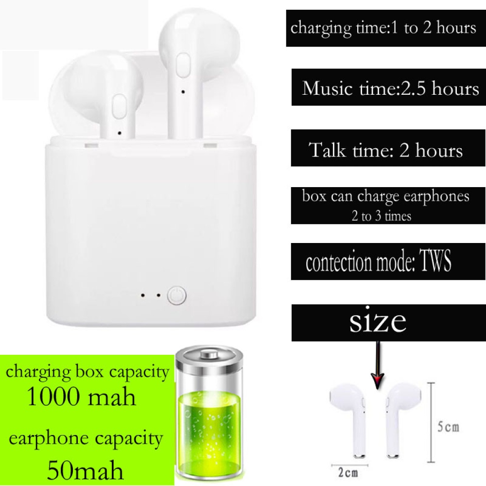 Tws Wireless Headphones for all Smartphones Bluetooth 5.0 Sport Earbuds Headset With Mic Charging Case white - Image 3